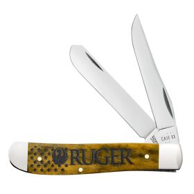 Case Ruger - Smooth Olive Green Bone Mini Trapper with Gift Tin