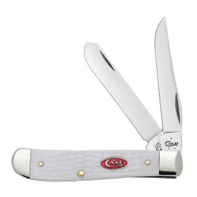 Case Knives White Synthetic SparXX Standard Jig Mini Trapper Folding Pocket Knife