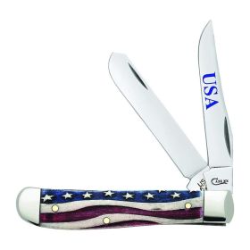 Case Knives Star Spangled Series Embellished Smooth Natural Bone Mini Trapper