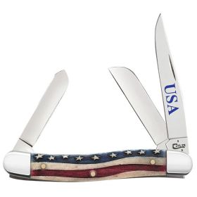 Case Knives Star Spangled Series Natural Bone Medium Stockman Folding Pocket Knife