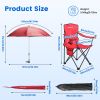 Camping Chair With Umbrella Lightweight Foldable Outdoor Chair With Cup Holder Detachable Sun Canopy Carrying Bag 330Lbs Max Load For Beach Picnic Tra