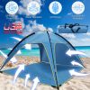 Beach Tent Outdoor Waterproof Tent Canopy For 4-6 Person With 3 Door Openings Carrying Bag Upf50+ Easy Setup For Beach Picnic Camping Hiking Adventure
