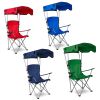 Foldable Beach Canopy Chair Sun Protection Camping Lawn Canopy Chair 330Lbs Load Folding Seat W/ Cup Holder For Beach Poolside Travel Picnic