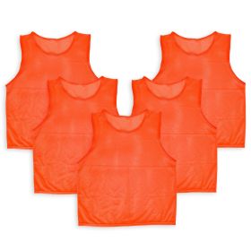 5Pcs Mesh Scrimmage Vests Soccer Basketball Team Training Pinnies Jerseys Shirt Adult Plus Size