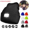 Unisex 5 Led Knitted Beanie Winter Warm Hat Camping Jogging Running Cap Headlamp