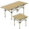 Folding Camping Table Portable Lightweight Carbon Steel Roll-Up Picnic Bbq Desk With Carry Bag Heavy Duty For Outdoor Beach Backyard Party Patio Campi
