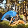 4 Persons Camping Waterproof Tent Pop Up Tent Instant Setup Tent W/2 Mosquito Net Doors Carrying Bag Folding 4 Seasons For Hiking Climbing Adventure F