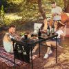 35.43X23.62X26In Foldable Camping Table Collapsible Picnic Aluminum Alloy Grill Stand 66Lbs Max Load Height Adjustable Bbq Table With Adjustable Heigh