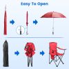 Camping Chair With Umbrella Lightweight Foldable Outdoor Chair With Cup Holder Detachable Sun Canopy Carrying Bag 330Lbs Max Load For Beach Picnic Tra