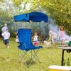 Foldable Beach Canopy Chair Sun Protection Camping Lawn Canopy Chair 330Lbs Load Folding Seat W/ Cup Holder For Beach Poolside Travel Picnic