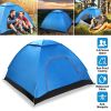 4 Persons Camping Waterproof Tent Pop Up Tent Instant Setup Tent W/2 Mosquito Net Doors Carrying Bag Folding 4 Seasons For Hiking Climbing Adventure F