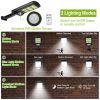 Solar Powered Wall Lights Outdoor 120Led Beads Motion Sensor Lamp Ip65 Waterproof 3 Modes Sensor Light W/ Remote Control For Street Front Door Deck