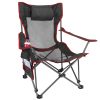 Foldable Camping Chair 330Lbs Load Heavy Duty Steel Lawn Chair Collapsible Chair With Reclining Backrest Angle Cup Holder Pillow Side Pocket Carry Bag