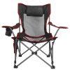 Foldable Camping Chair 330Lbs Load Heavy Duty Steel Lawn Chair Collapsible Chair With Reclining Backrest Angle Cup Holder Pillow Side Pocket Carry Bag