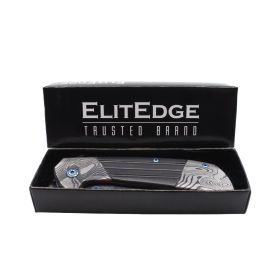 7.75" Titanium & Damascus Folding Knife (Option: Gold)