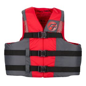 Full Throttle Adult Nylon Life Jacket (Option: S/M  Black/Red 113797)