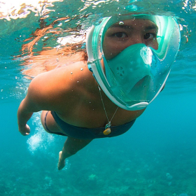 Full Face Snorkel Mask (Color: Blue)