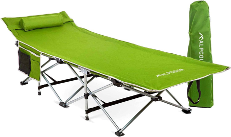 Alpcour Folding Camping Cot - Large (Color: Army Green)
