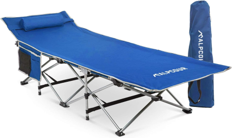 Alpcour Folding Camping Cot - Large (Color: Royal Blue)
