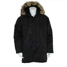 GI Style N-3B Parka (Color: Black, size: XL)
