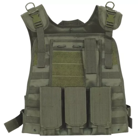 Big And Tall Modular Plate Carrier Vest (Color: OLIVE DRAB, size: 2XL/3XL (Adjustable))