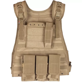 Big And Tall Modular Plate Carrier Vest (Color: Coyote, size: 2XL/3XL (Adjustable))