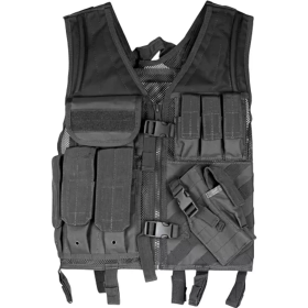Assault Cross Draw Vest (Color: Black, size: L - XL (Fits Most))