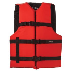 Onyx Nylon General Purpose Life Jacket (Option: Adult Oversize  Red 73406)