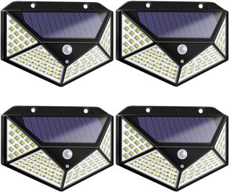 Aolyty Solar Lights Outdoor, Motion Sensor Wall Light 3 Lighting Modes IP65 Waterproof LED Solar Security Lights Four Side Inllumination 2-Pack For Ga (Option: 4Pcs)