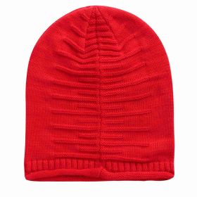 Unisex Knit Beanie Hat Winter Warm Hat Slouchy Baggy Hats Skull Cap 5 Colors (Option: WinterWarmHatRed)