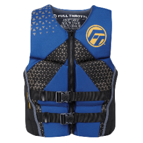 Full Throttle Men'S Rapid Dry Flex-Back Life Jacket - Xl (Color: Blue/Black, size: XL)